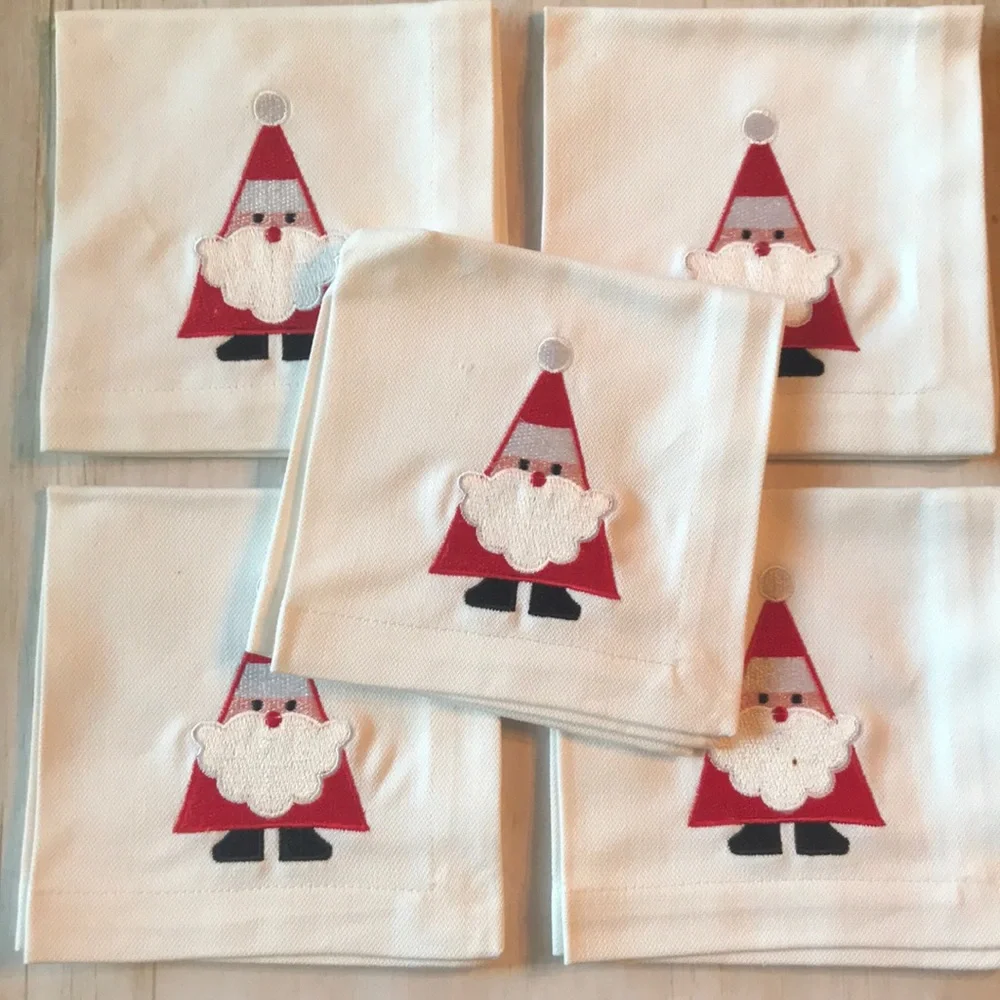 Crate & Barrel Santa Cocktail Napkins